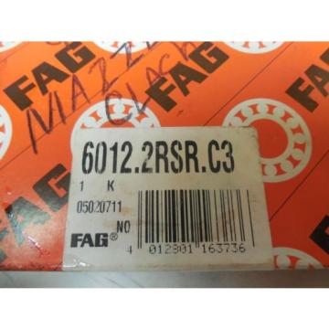 FAG BEARING 6012.2RSR.C3 60122RSRC3 6012.C3 6012RSR B044-0400 HB NIB