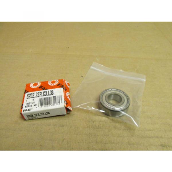 NIB FAG 6202 ZR C3 BEARING METAL SHIELD 1 SIDE 6202ZR C3 6202Z 15x35x11 mm NEW #3 image