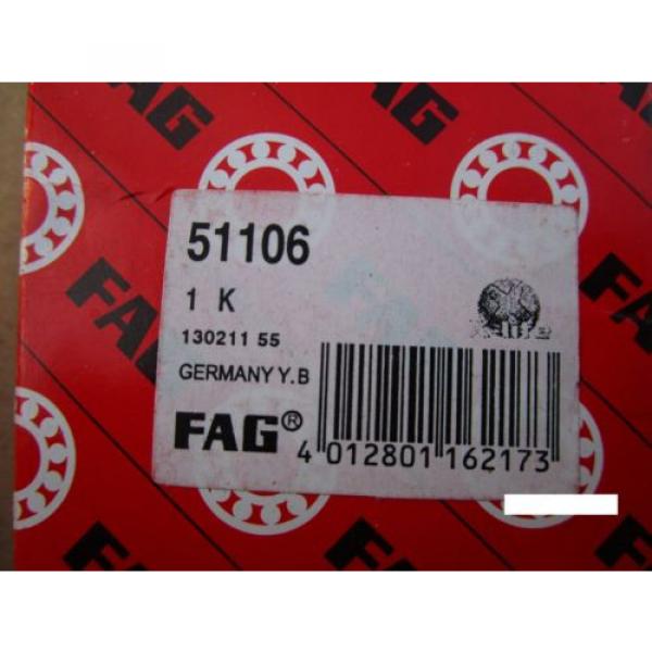 FAG 51106, Grooved Race Thrust Bearing (=2 NTN, NSK, SKF,) #5 image