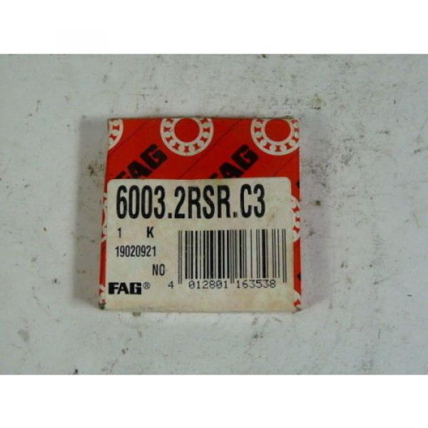 FAG Bearing 6003-2RSR-C3  Bearing Pressed Steel Cage ! NEW ! #5 image